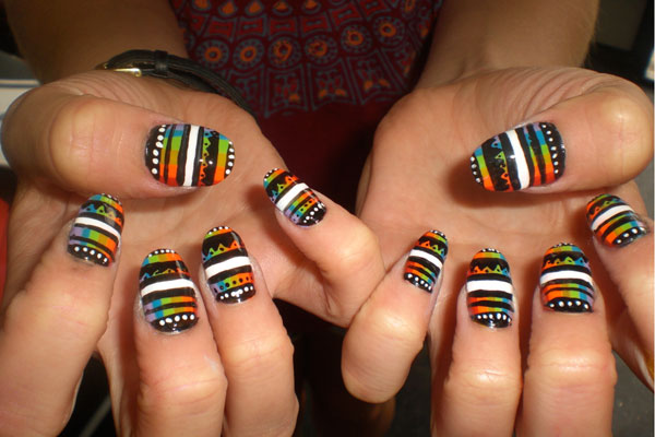 cool black and white nail designs